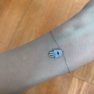 Hamsa Evil Eye Bracelet - Sterling Silver